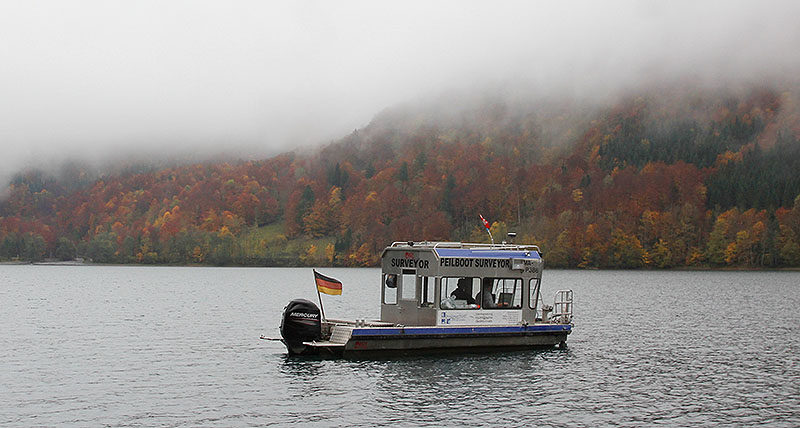 Surveying of the Kloentalersee with a vessel and the Aibot X6 industrial UAV